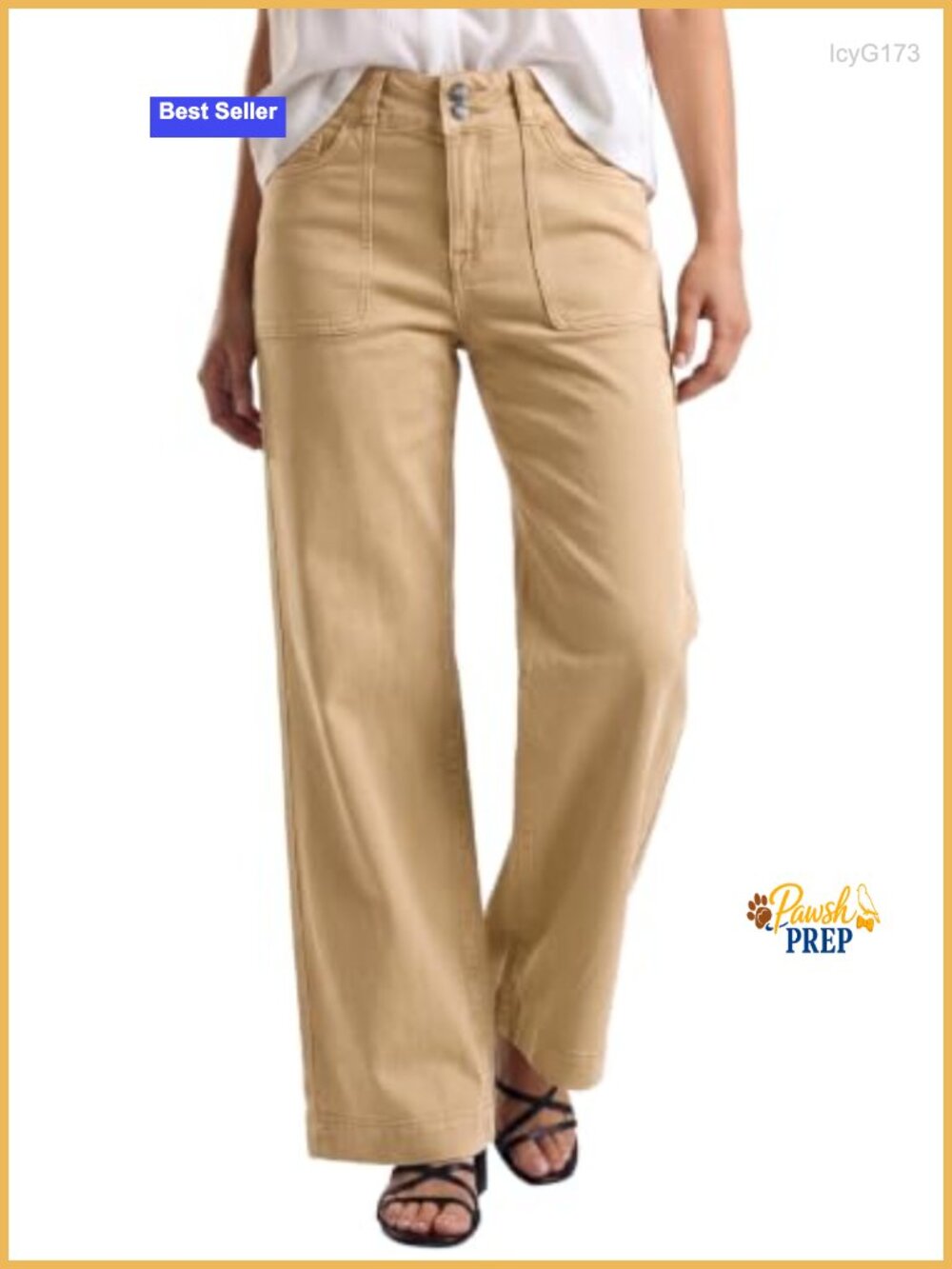 High Waisted Stretchy Straight Leg Jeans with Tummy Control, Double Button, 5